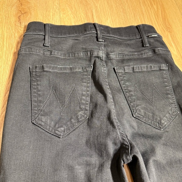 MOTHER Hustler Ankle Fray Not Guilty Black Flared Jeans Women’s Size 25 - Picture 10 of 12